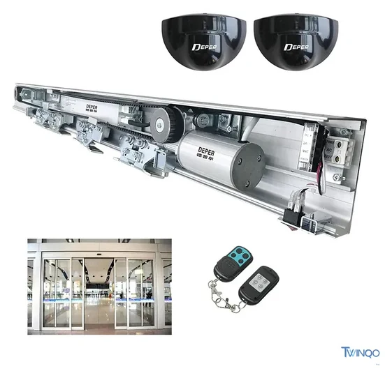 Automatic sliding door operator, track, sensors and remote controllers