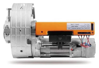 Central mechanical motor with brake and orange control housing