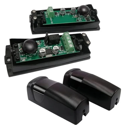 Pair of infrared photocell sensors with covers removed