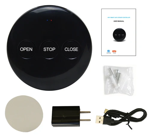 Wi-Fi gate controller kit with open, stop and close buttons